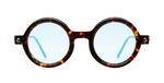 kuboraum p1 tr runde sonnenbrille in havana und hellblauen gläsern