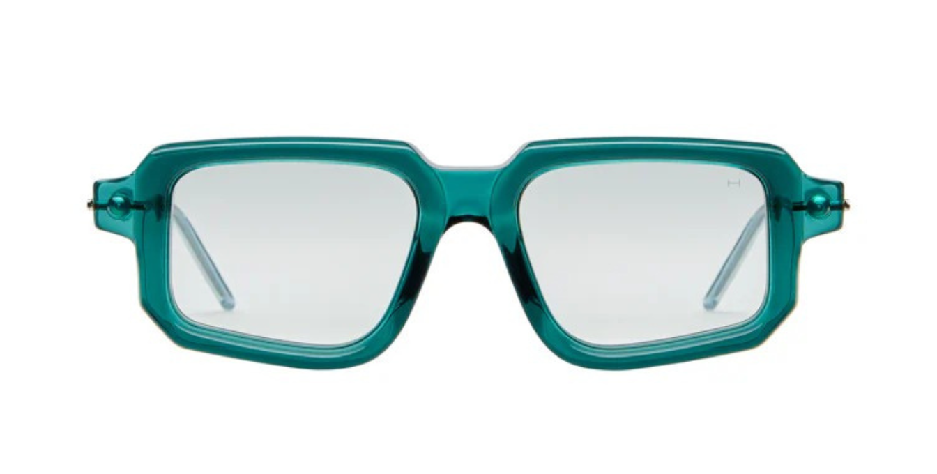 kuboraum p23 hb eckige sonnenbrille in grün mit hellgrauen gläsern