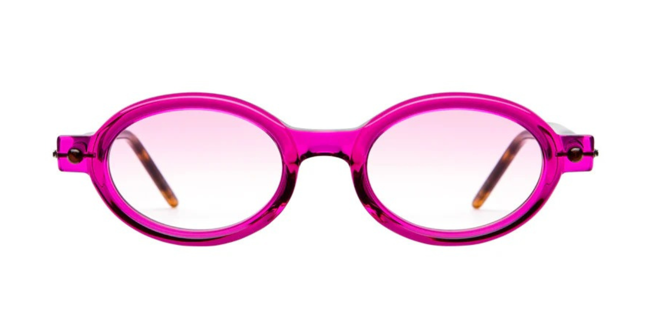 kuboraum p6 cy ovale sonnenbrille in pink mit pinken verlaufsgläsern