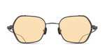 Matsuda M3153 Matte Black eckige sonnenbrille aus titan in matte schwarz mit orangenen gläsern