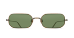 matsuda m3163 antique gold rechteckige sonnenbrille aus titan in gold mit grünen gläsern