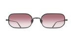 matsuda m3163 matte black rechteckige sonnenbrille aus titan in matt schwarz mit rosanen verlaufsgläsern