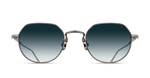 matsuda m3167 antique silver sonnenbrille aus titan in silber mit blauen verlaufsgläsern