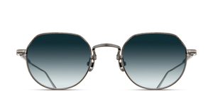matsuda m3167 antique silver sonnenbrille aus titan in silber mit blauen verlaufsgläsern