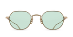 matsuda m3167 brushed gold sonnenbrille aus titan in gold mit grünen gläsern