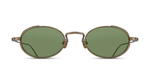 matsuda M 3169 antique gold ovale sonnenbrille aus titan in gold mit grünen gläsern