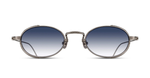 matsuda M3169 antique silver ovale sonnenbrille aus titan in silber mit blauen verlaufsgläser
