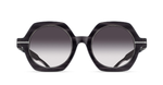 matsuda m2072 black stripe brushed silver eckige sonnenbrille in schwarz grau mit grauen verlaufsgläser