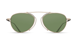 matsuda m3130 antique gold aviator sonnenbrille in antique gold mit grünen gläsern