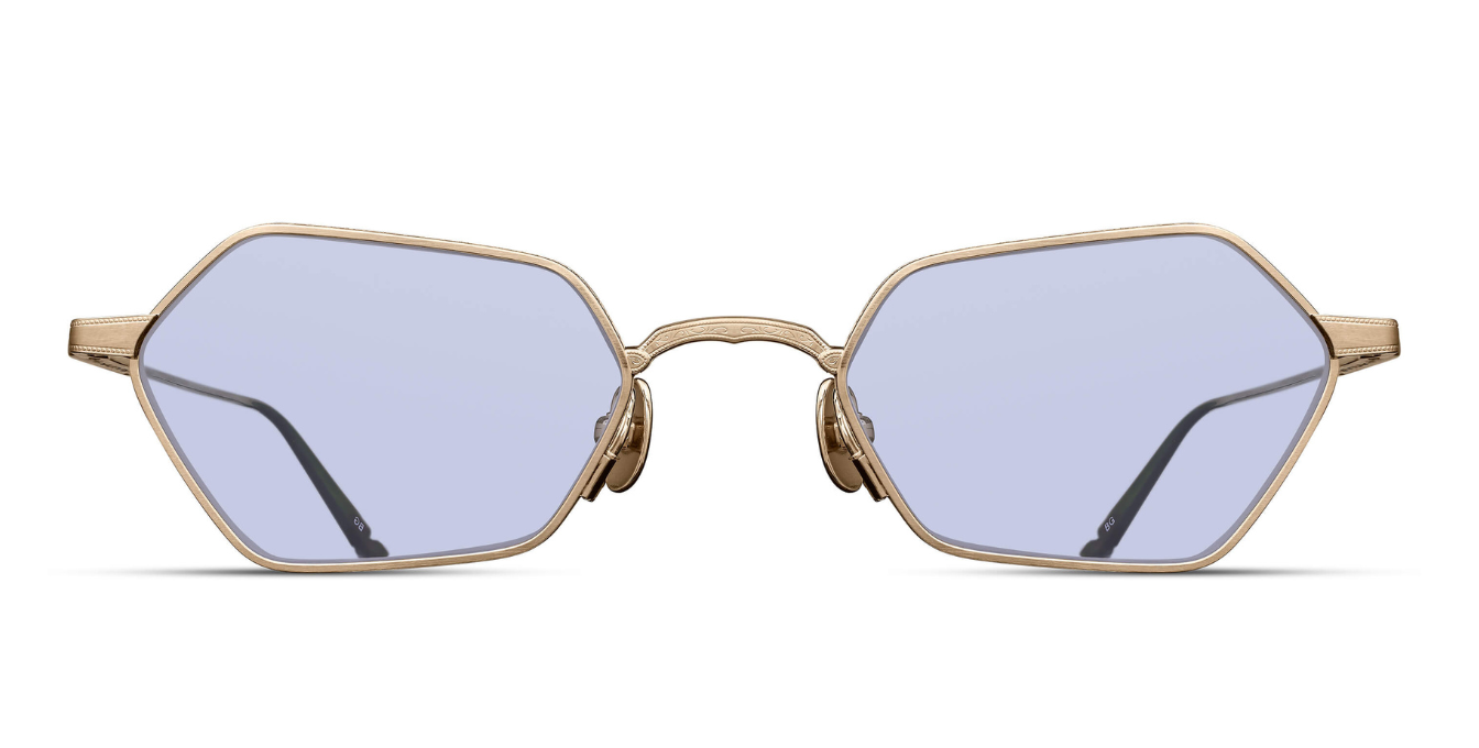 matsuda m3138 brushed gold cafe blue front