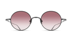 matsuda m3168 matte black runde sonnenbrille aus titan in schwarz mit rosa verlaufenden gläsern
