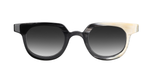 rigards RG1073 | Black&White Hammered eckige sonnenbrille aus horn in schwaru weiß gemustert mit grauen verlaufsgläsern