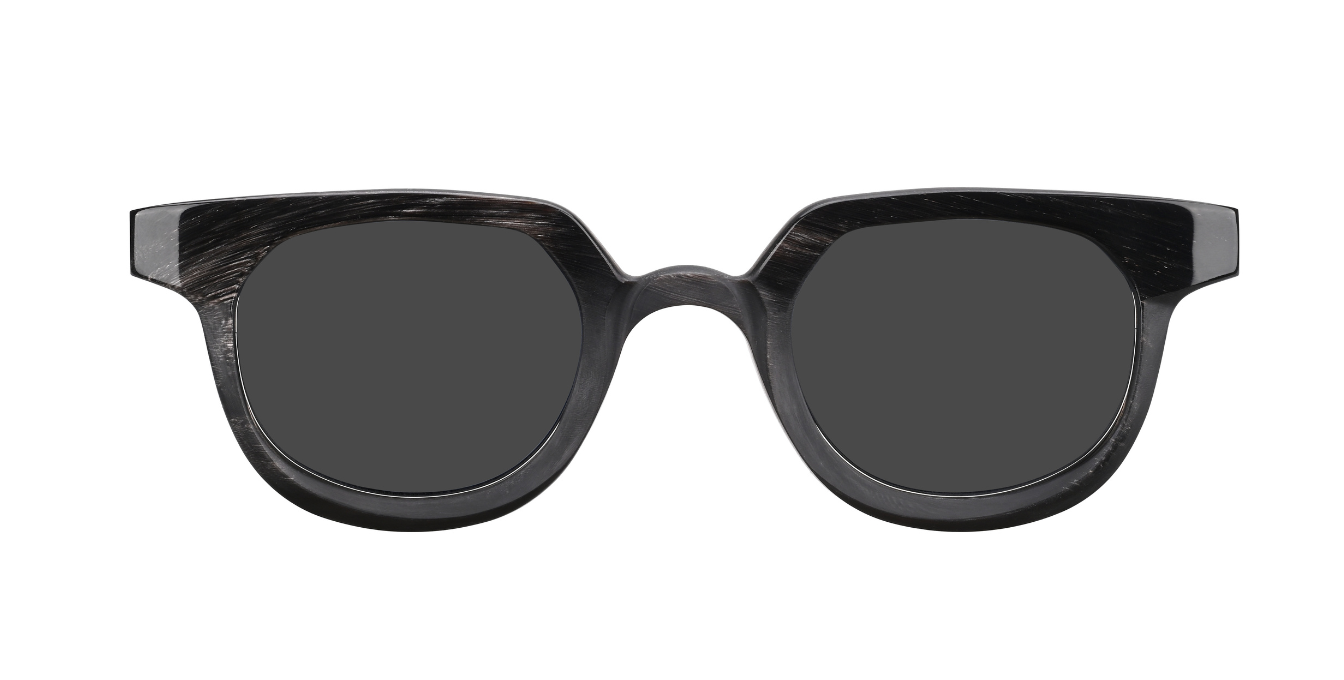 Rigards RG1073 | Uni Black&White eckige sonnenbrille aus horn in schwarz und weiß mit grauen gläsern