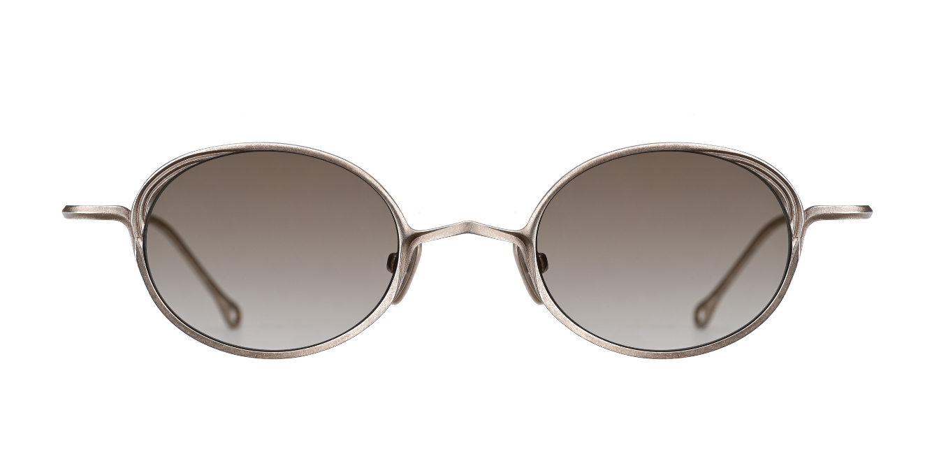 rigards RG1075AG | Antique Silver ovale sonnnebrille aus sterling silber in antique silber mit braunen gläsern