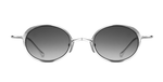 Rigards RG1075AG | Polished Silver ovale sonnenbrille aus sterling silber in silber mit grauen gläsern
