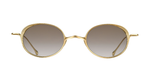 rigards RG1076TI | Antique Gold ovale sonnebrille aus titan in gold mit braunen gläsern