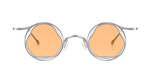 rigards RG1078TI | Polished Silver runde sonnenbrille in silber mit orangenen gläsern