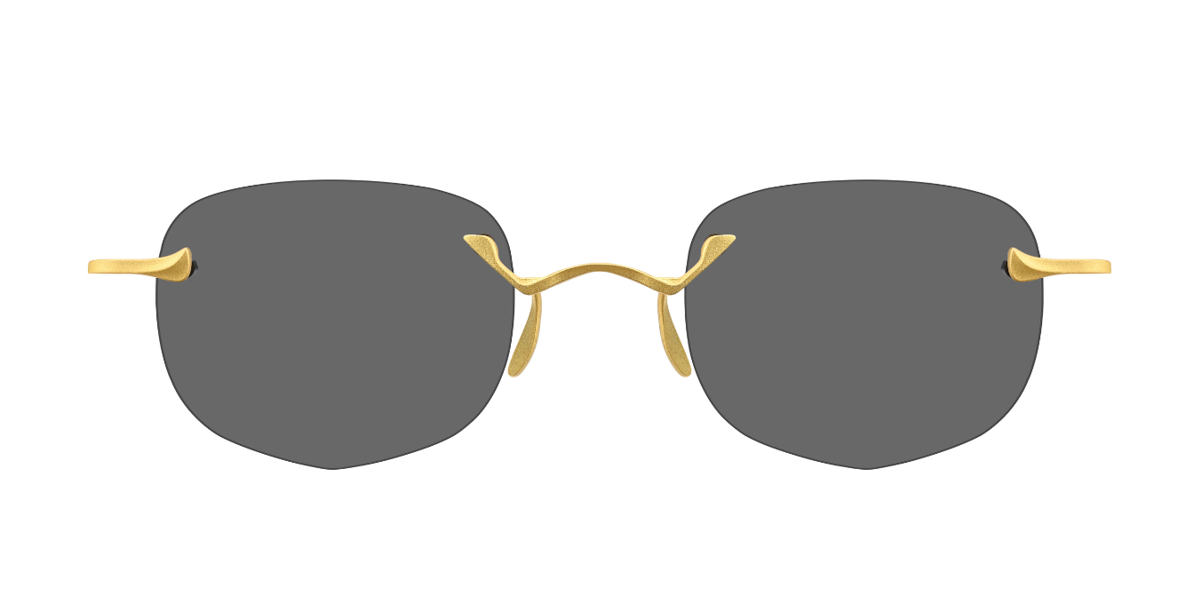 rigards RG1081AG_24KGold randlose sonnenbrille in gold mit grauen gläsern