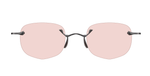 Rigards RG1081AG_Antique Black randlose eckige sonnenbrille in schwarz mit rosanen gläsern