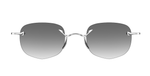 Rigards RG1081AG | Polished Sterling randlose eckige sonnnebrille in silber mit grauen verlaufsgläsern
