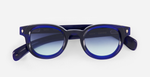 sato Gienna NB-1 pantoförmige acetat sonnenbrille in blau mit blauen verlaufsgläsern