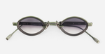 sato talita mg/b-1 ovale sonnenbrille in matt grün und matt schwarz mit grauen verlaufsgläser