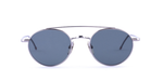 thom browne 101a 035 ovale sonnenbrille in silber mit grauen gläsern