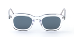 thom browne 412a 000 eckige sonnenbrille in transparent mit grauen gläsern
