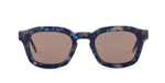 thom browne 412a 416 eckige sonnenbrille in blau havana mit braunen gläsern
