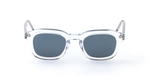 thom browne 412a 000 eckige sonnenbrille in transparent mit grauen gläsern