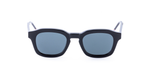 thom browne 412a 001 eckige sonnenbrille in schwarz mit grauen gläsern