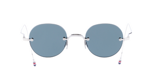 Thom Browne 937a 045 Runde Sonnenbrille Rahmenlos und blauen Gläsern