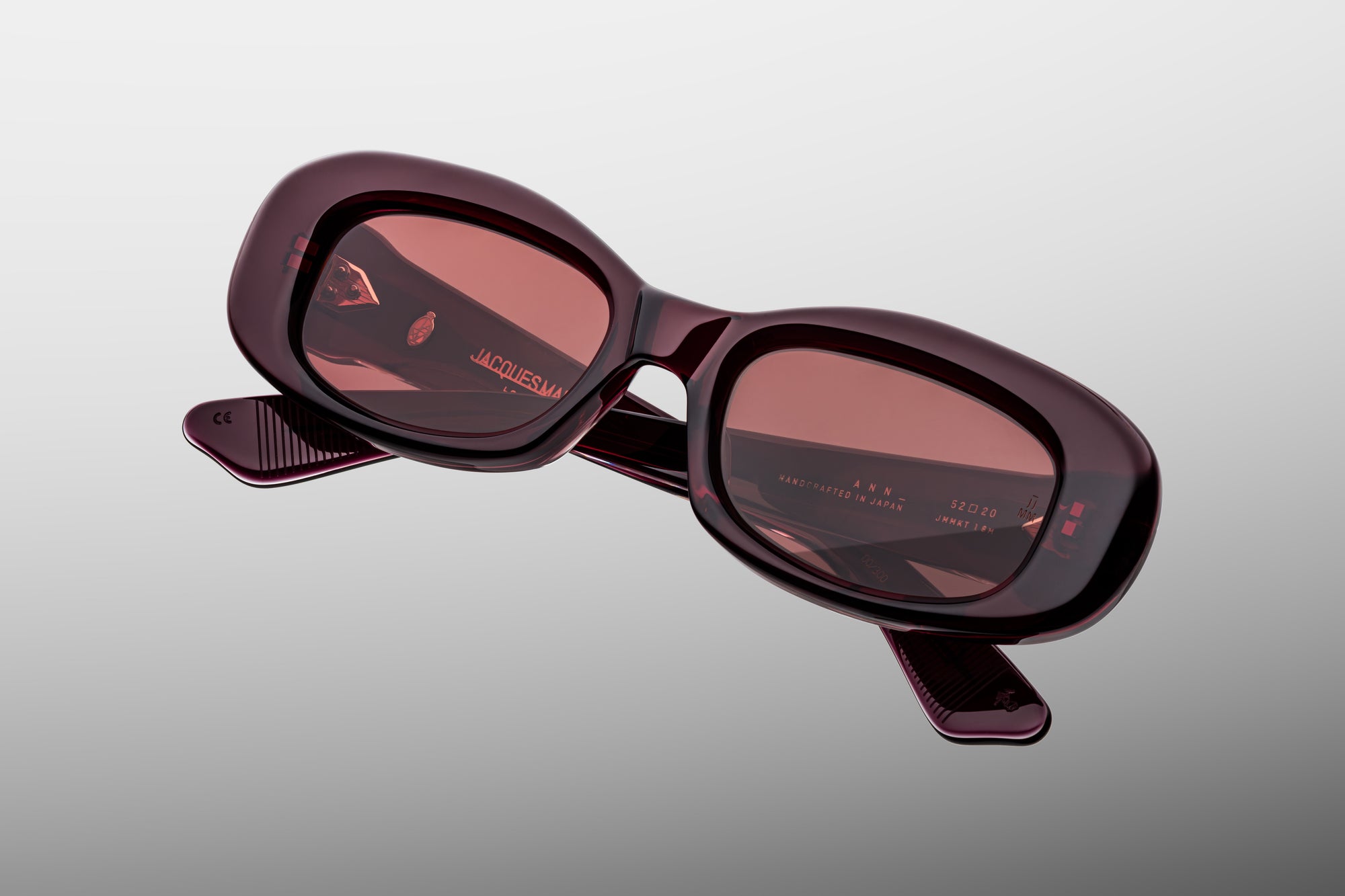 Jacques Marie Mage Ann Sonnenbrille in Amarena - limitierte, handgefertigte Luxusbrille 