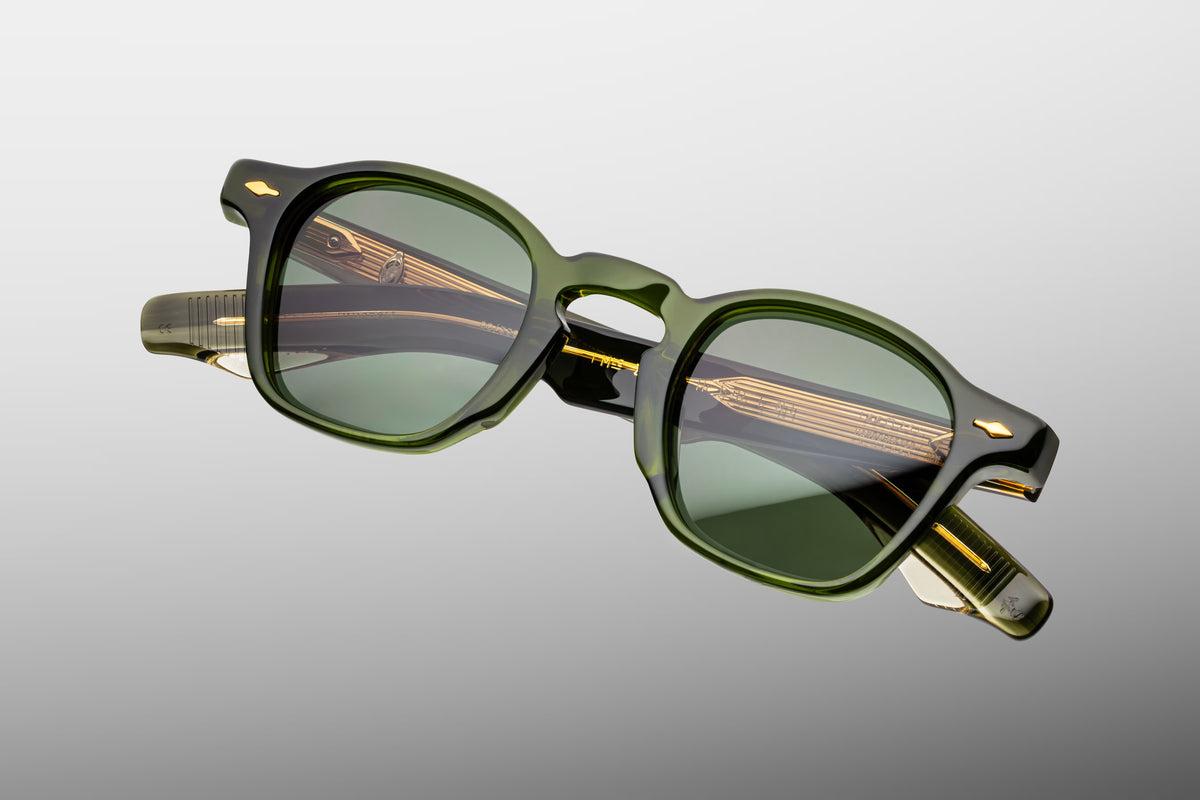 Runde Jacques Marie Mage Zephirin Kombu Sonnenbrille in Grün - limitierte, handgefertigte Luxusbrille aus Japan