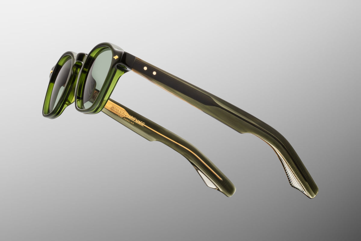 Runde Jacques Marie Mage Zephirin Kombu Sonnenbrille in Grün - limitierte, handgefertigte Luxusbrille aus Japan
