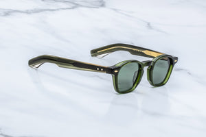Runde Jacques Marie Mage Zephirin Kombu Sonnenbrille in Grün - limitierte, handgefertigte Luxusbrille aus Japan