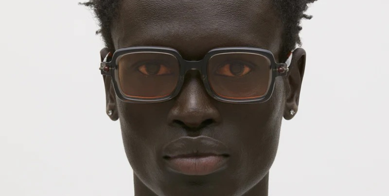kuboraum p2 gry eckige sonnenbrille in grau mit orangenen gläsern