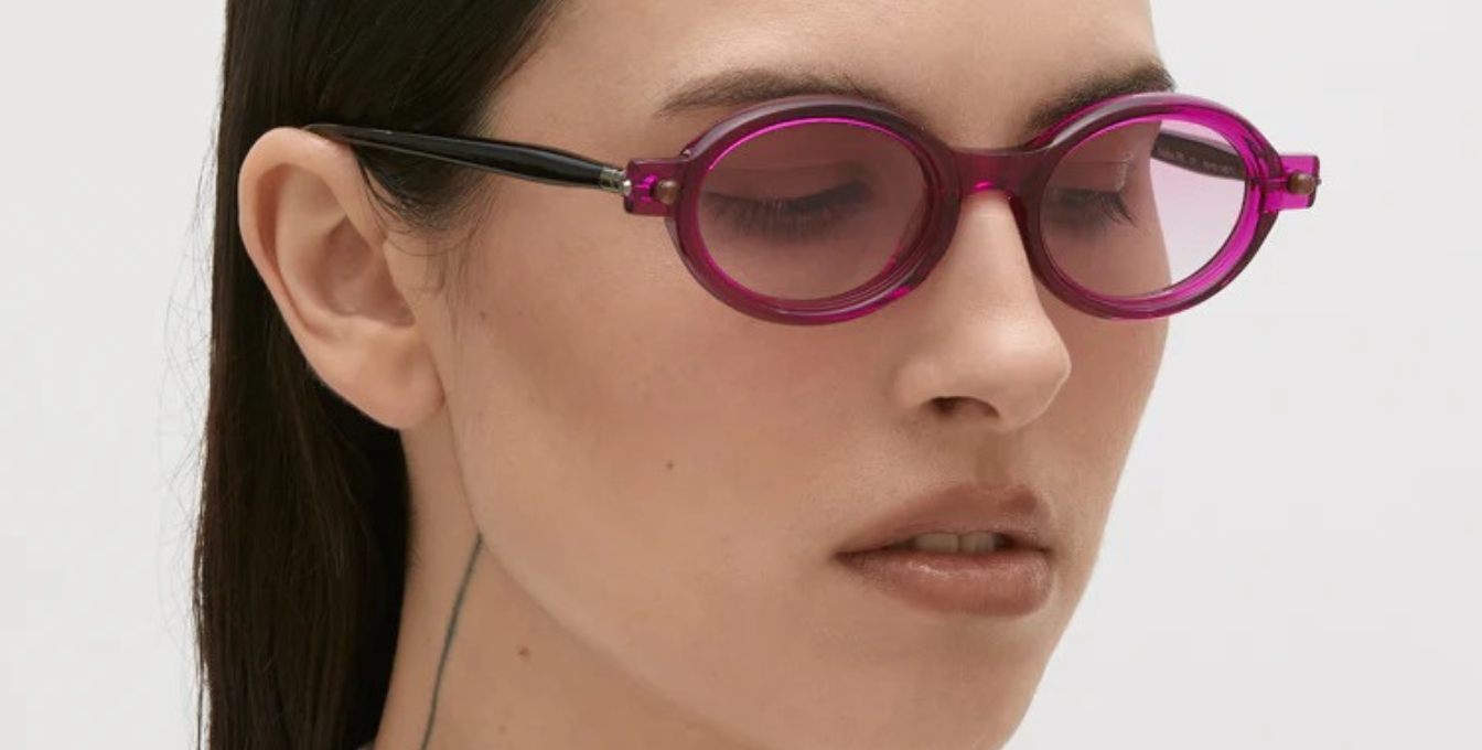 kuboraum p6 cy ovale sonnenbrille in pink mit pinken verlaufsgläsern