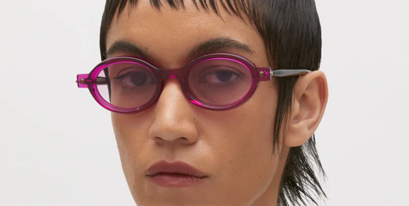 kuboraum p6 cy ovale sonnenbrille in pink mit pinken verlaufsgläsern