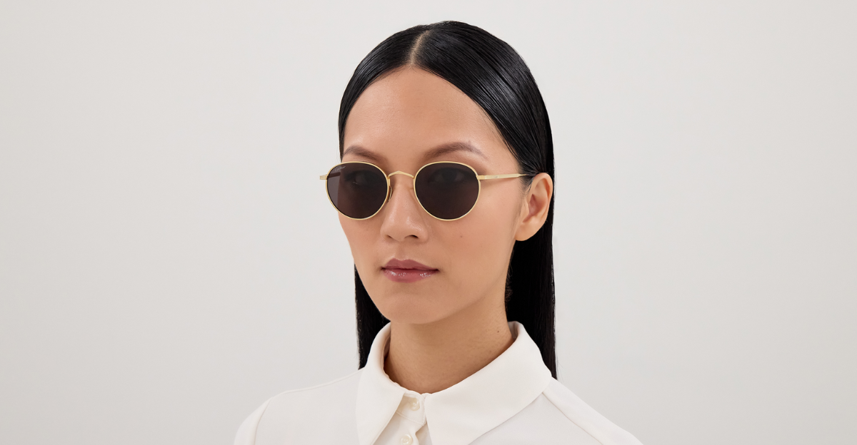 Cartier CT0626S 006 pantoförmige sonnenbrille aus titan in gold mit grauen gläsern