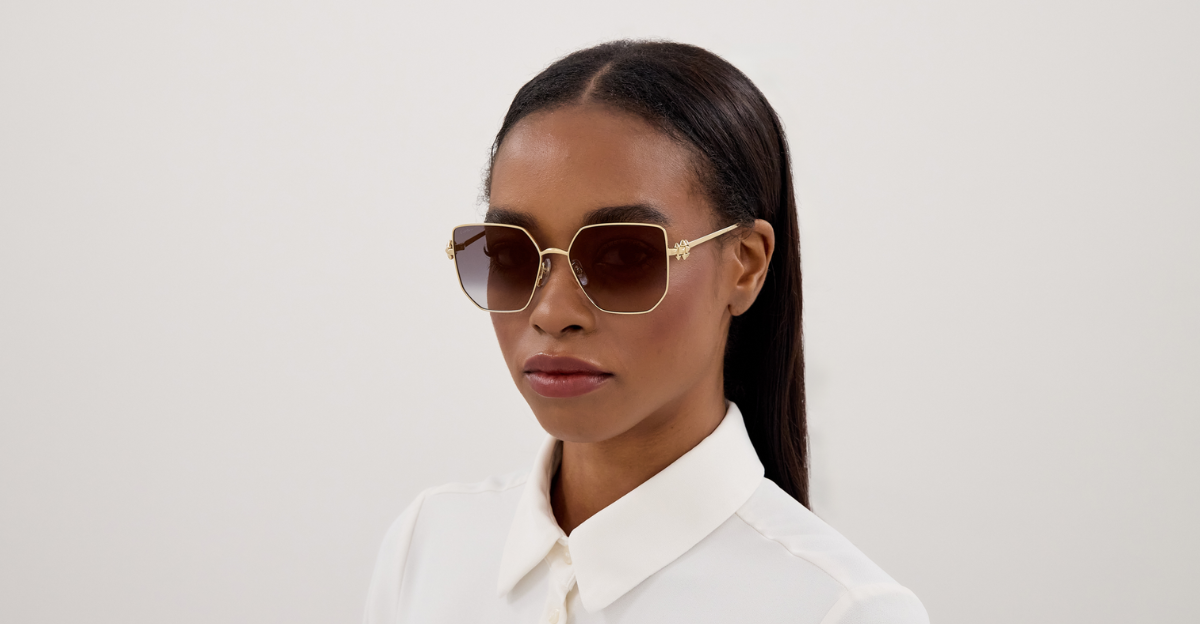 cartier CT0645S 001 eckige sonnenbrille in gold mit grauen verlaufsgläser