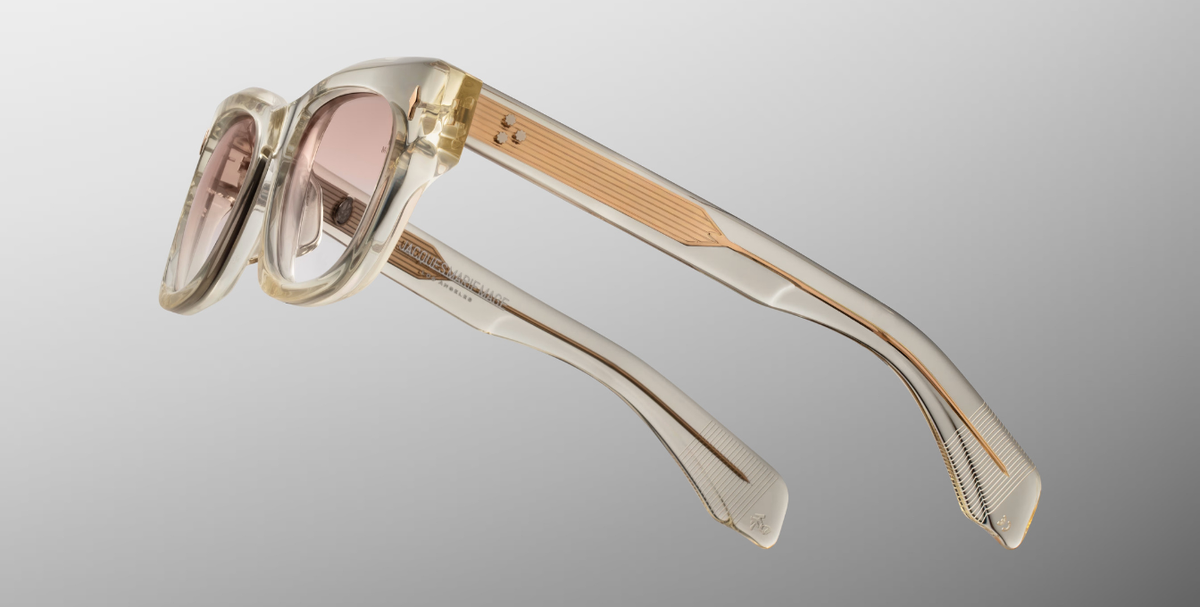 jacques marie mage dealan photochromic halo eckige beige fassung aus Acetat mit hellbrauen Verlaufsgläser