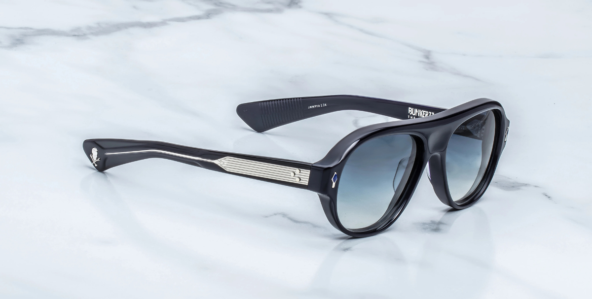 jacques marie mage the player bunker 77 regal sonnenbrille aus acetat in blau mit baluen verlaufsgläsern