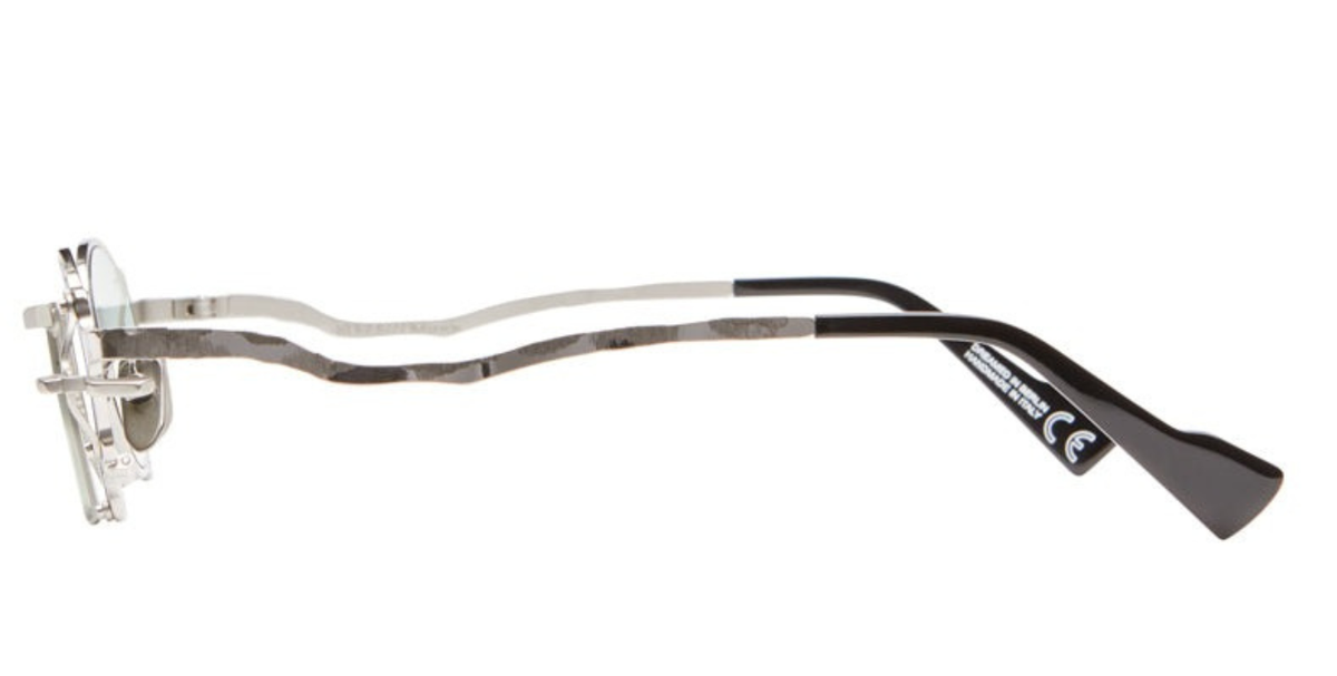 kuboraum Z60 SL ovale Sonnenbrille in silber mit hellgrünen Gläsern
