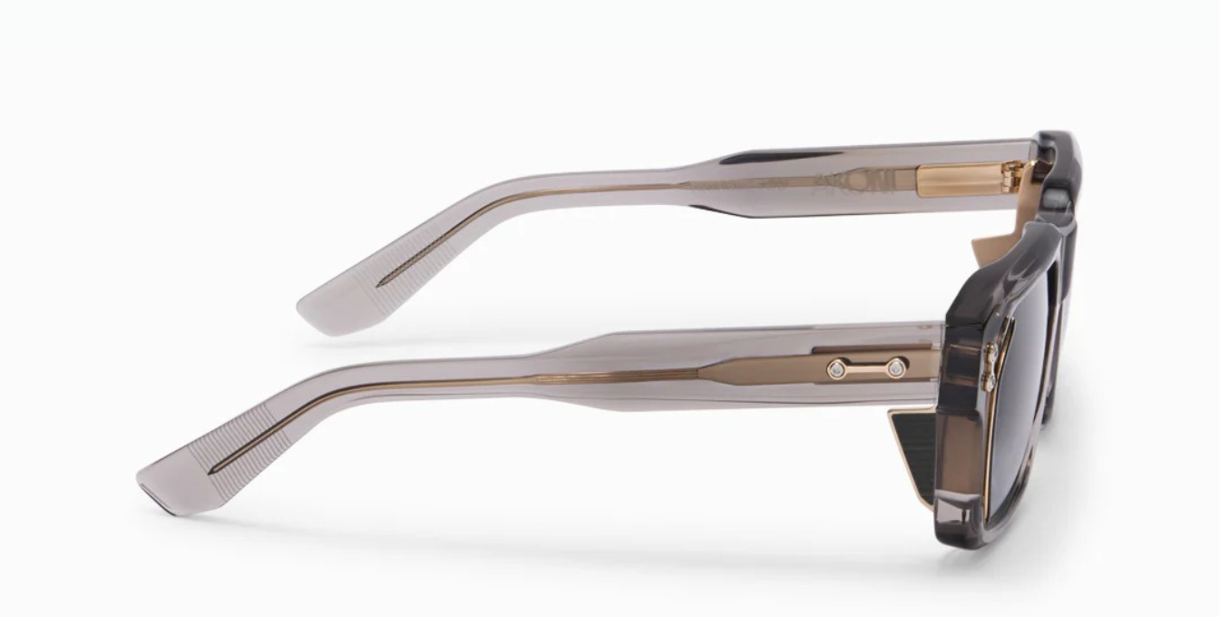 akoni pegasus two crystal grey eckige sonnenbrille in grau mit grauen verlaufsgläsern