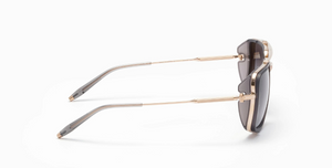 akoni stargazer brushed white gold eckige sonnenbrille in grau und gold mit grauen verlaufsgläser