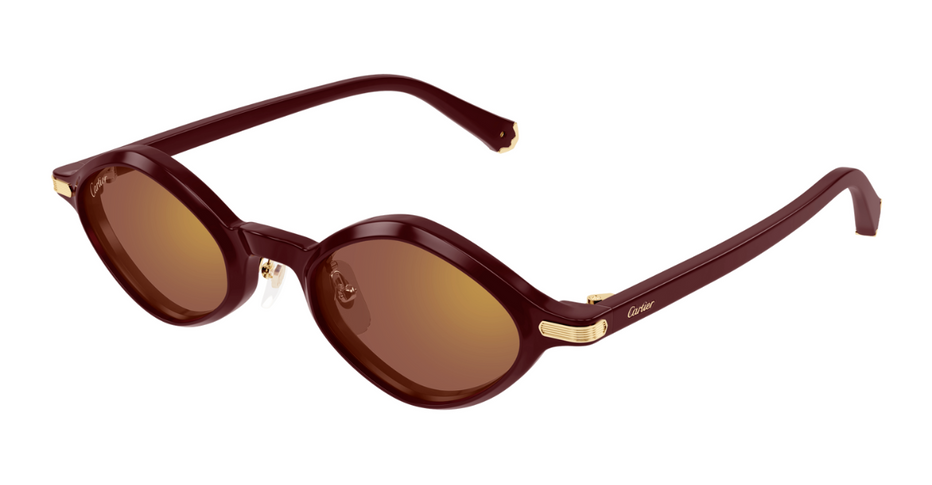 Cartier CT0540S 003 - Square luxury sunglasses with brown frames