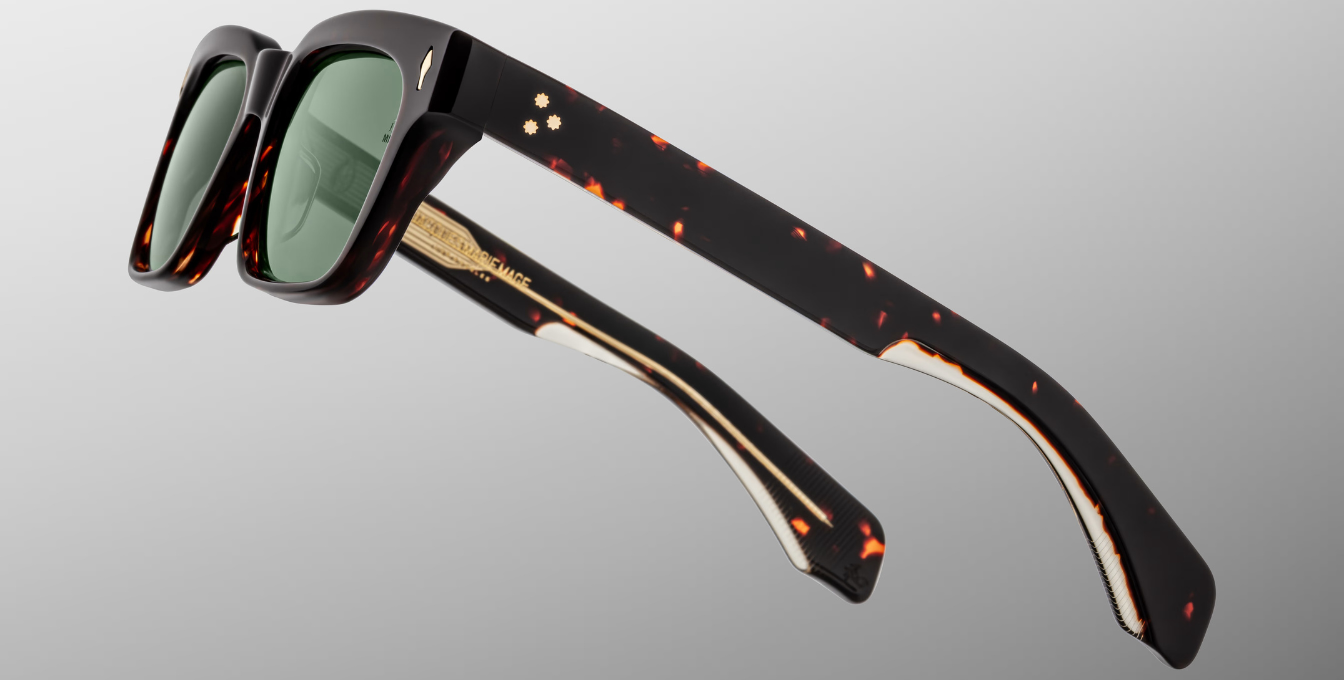 jacques marie mage molino etna eckige sonnenbrille in havana mit grünen gläsern