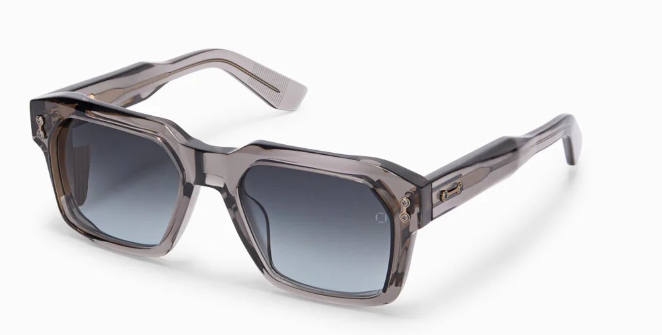 akoni pegasus two crystal grey eckige sonnenbrille in grau mit grauen verlaufsgläsern