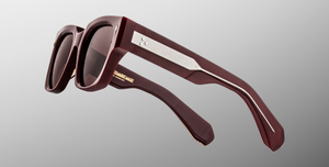 jacques marie mage enzo bordeaux empire eckige sonnebrille in weinrot mit braunen gläsern
